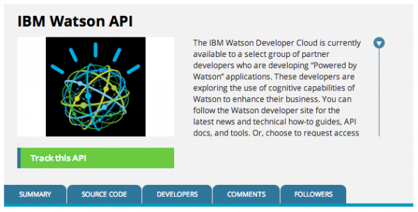 An API for the Watson computer by IBM
